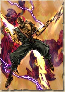 和尚は、ほとんど動かずに矛の柄を脇で挟み込んだ。