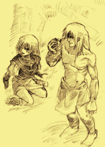 「ま、イチジクも食えないようなお姫様は、市場なんざァ、うろつくもんじゃねぇよ」